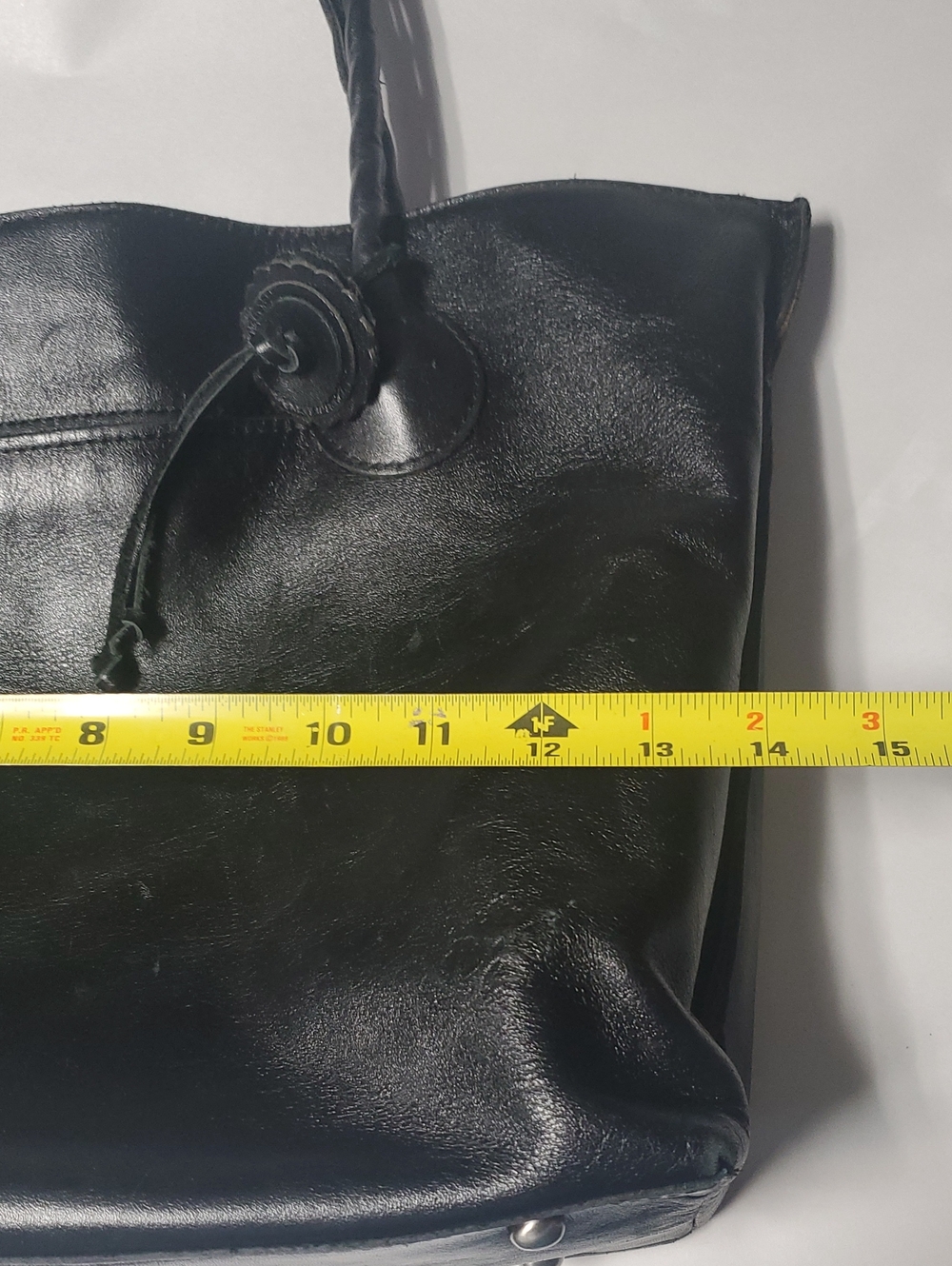 Patricia Nash Eastleigh Large Classic Black Leather Tote Bag Western Minimalist - Picture 13 of 16